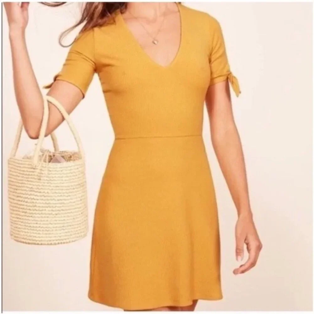 Reformation Sarah Ribbed Mini Sundress | Medium - Picture 2 of 5